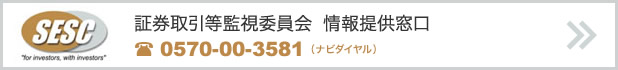 証券取引等監視委員会 情報提供窓口 0570-00-3581（ナビダイヤル）